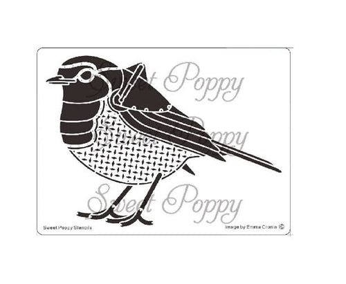 Steampunk Robin Sweet Poppy Stencil SP1-243