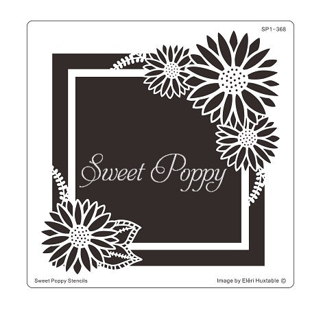 Daisy Square Stencil Sweet Poppy SP1-368
