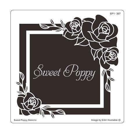 Roses Square Stencil Sweet Poppy SP1-367