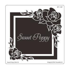 Roses Square Stencil Sweet Poppy SP1-367