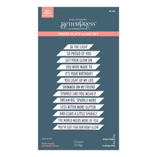 Load image into Gallery viewer, Shine Bright Sentiment Strips BetterPress Plates Spellbinders BP-206