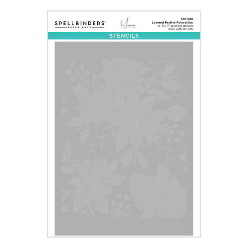Layered Festive Poinsettias Stencils Spellbinders STN-098