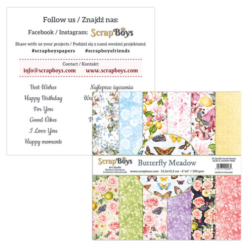 Butterfly Meadow 6x6” Paper Pad ScrapBoys