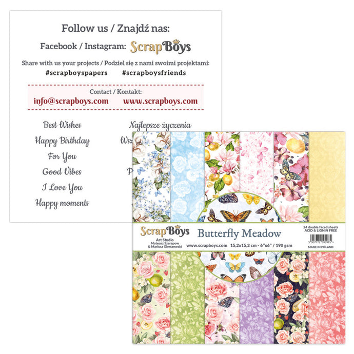 Butterfly Meadow 6x6” Paper Pad ScrapBoys