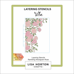 Rambling Woodgrain Rose 3D Embossing Folder Lisa Horton LHCAS186