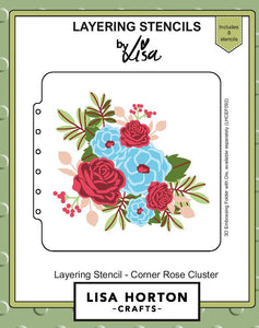 Corner Rose Cluster Layering Stencils Lisa Horton LHCAS065