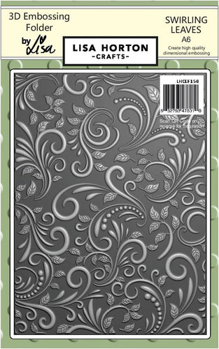 Swirling Leaves A6 3D Embossing Folder Lisa Horton LHCEF150
