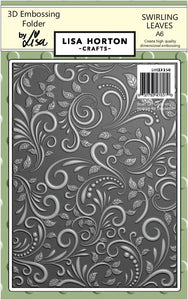 Swirling Leaves A6 3D Embossing Folder Lisa Horton LHCEF150