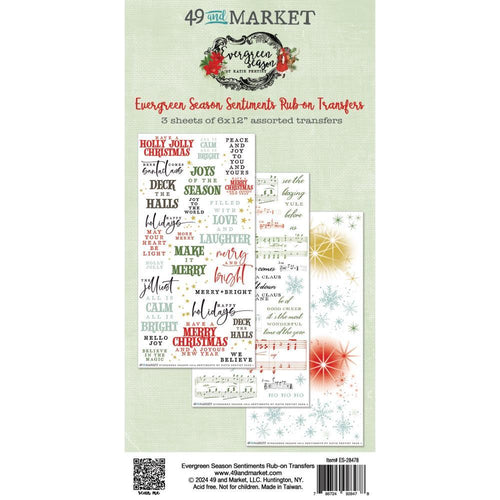 Evergreen Season Sentiments Rub-On Transfers 49 & Market ES-28478