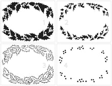 Load image into Gallery viewer, Layered Holly Wreath TCW6944 A2 Layered Stencil
