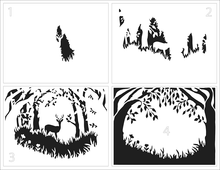 Load image into Gallery viewer, Layered Forest Scene TCW6025 Stencil