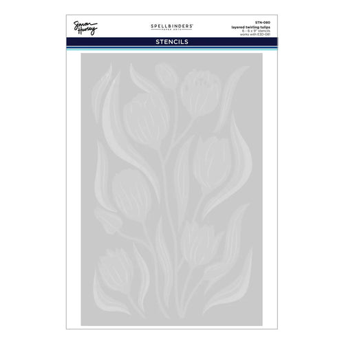 Layered Twirling Tulips Stencil Set Simon Hurley STN-080 Spellbinders