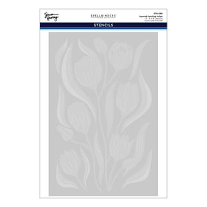 Layered Twirling Tulips Stencil Set Simon Hurley STN-080 Spellbinders