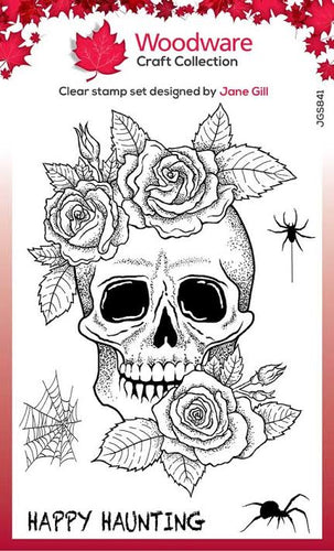 Skull & Roses Clear Stamp JGS842 Woodware