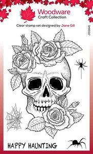 Skull & Roses Clear Stamp JGS842 Woodware