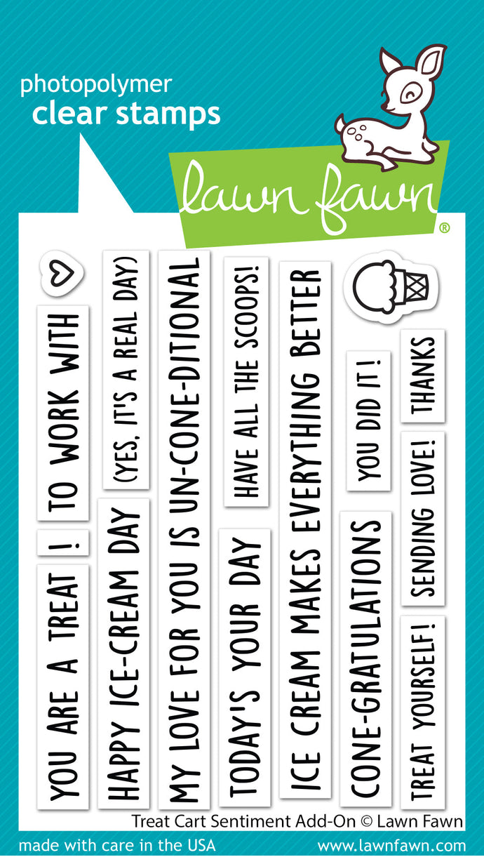 Treat Cart Sentiments Add On Stamp Lawn Fawn LF3413