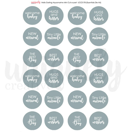 Hello Darling Aquamarine Cut a Part Sheet Mini UCCS178