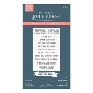 Shuffling Sentiments BetterPress Plates Spellbinders BP-259