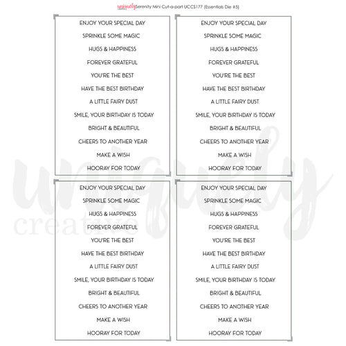 Serenity Mini Cut a Part A4 Sheet UCCS177