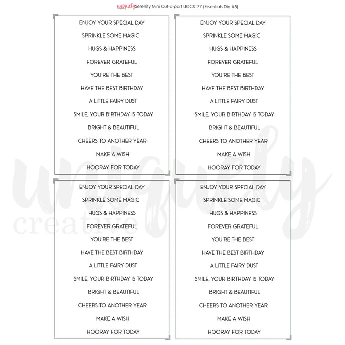 Serenity Mini Cut a Part A4 Sheet UCCS177