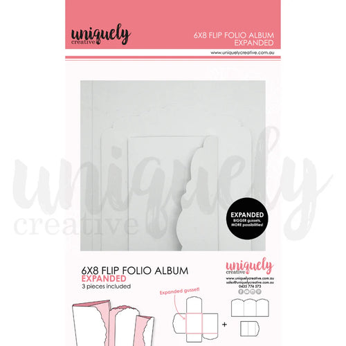 6x8” Flip Folio Album - White Expanded UCE2061