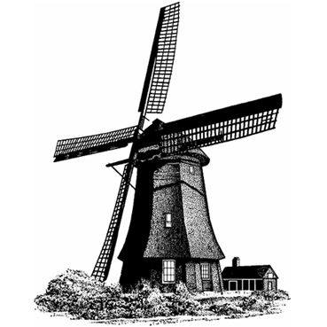 Windmill Large Clear Stamp Stampscapes Sweet Poppy SF120