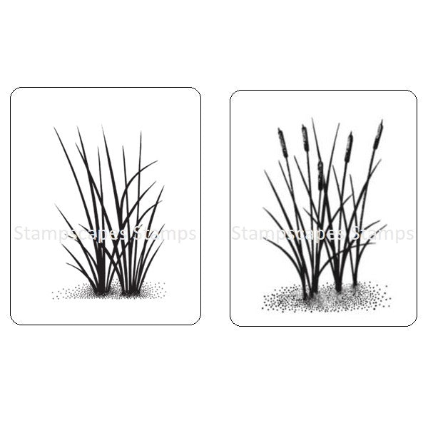 Cattails & Reeds Clear Stamp Set Small Stampscapes Sweet Poppy SF157