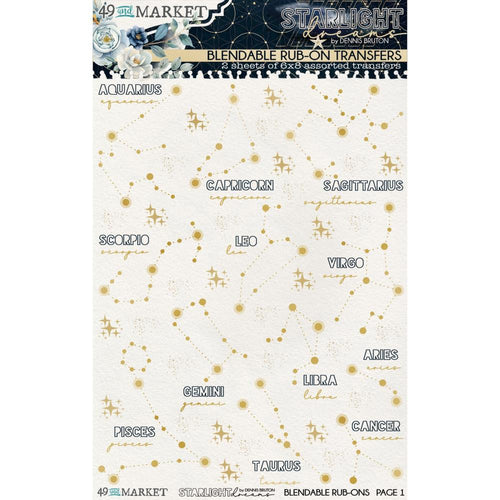 Starlight Dreams - Constellation 6x8” Blendable Rub Ons 49 & Market DSD-30679