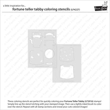 Load image into Gallery viewer, Fortune Teller Tabby Colouring Stencils Lawn Fawn LF4227