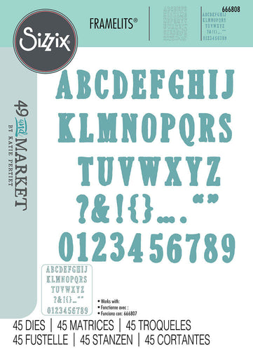 Fine Line Alpha 02 Dies Sizzix 666808 49 & Market