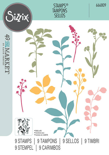 Fine Stems 01 Stamps Sizzix 666809 49 & Market
