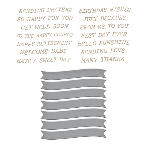 Curved Everyday Sentiments Hot Foil Plate & Die Set Spellbinders GLP-434