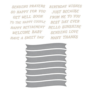 Curved Everyday Sentiments Hot Foil Plate & Die Set Spellbinders GLP-434