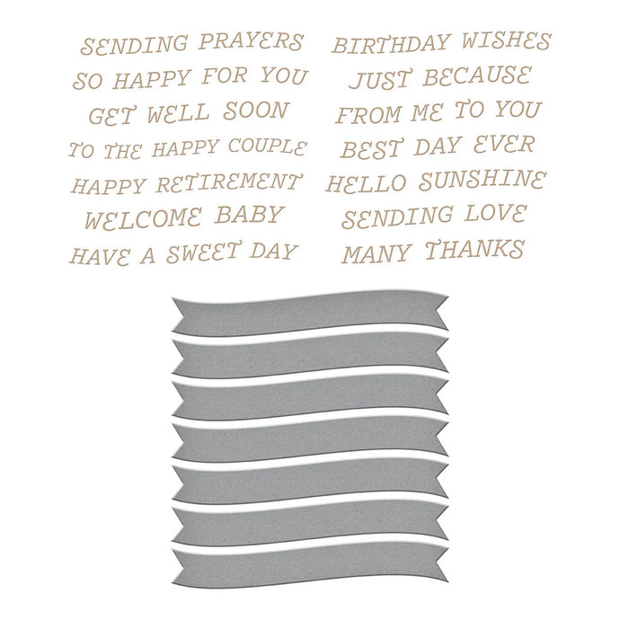 Curved Everyday Sentiments Hot Foil Plate & Die Set Spellbinders GLP-434