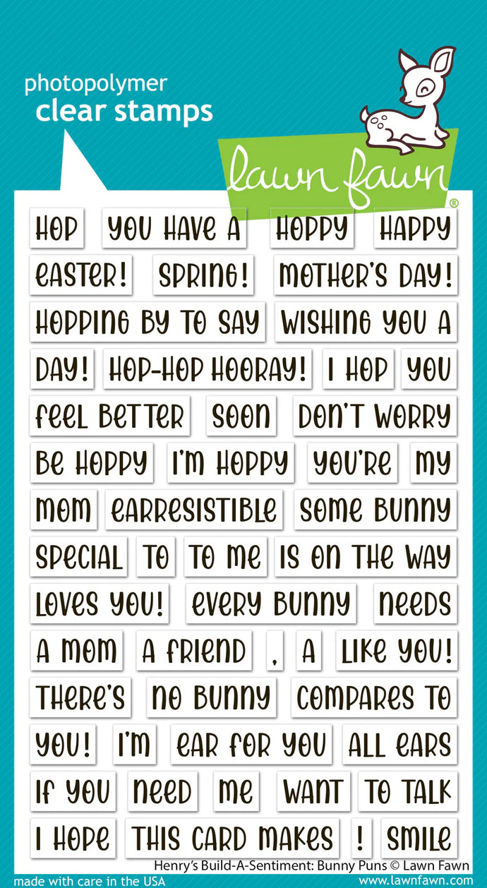 Bunny Puns - Henry’s Build a Sentiment Stamp Set Lawn Fawn LF3678