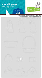 Spring Basket Colouring Stencils Lawn Fawn LF3660