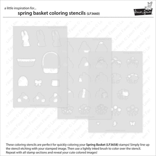 Spring Basket Colouring Stencils Lawn Fawn LF3660