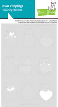 Load image into Gallery viewer, Critter Conversation Hearts Colouring Stencils Lawn Fawn LF3950