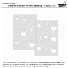Load image into Gallery viewer, Critter Conversation Hearts Colouring Stencils Lawn Fawn LF3950