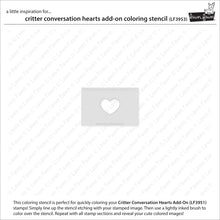 Load image into Gallery viewer, Critter Conversation Hearts Add On Colouring Stencils Lawn Fawn LF3953