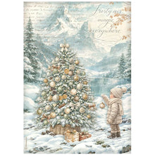 Load image into Gallery viewer, White Christmas A4 Rice Paper Selection Stamperia DFSA4XWG