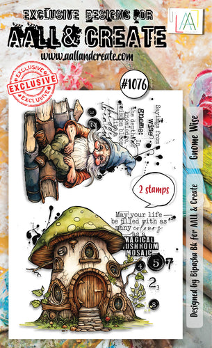 Gnome Wise #1076 Clear Stamp Aall and Create
