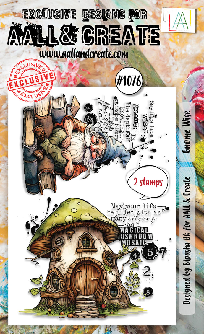 Gnome Wise #1076 Clear Stamp Aall and Create
