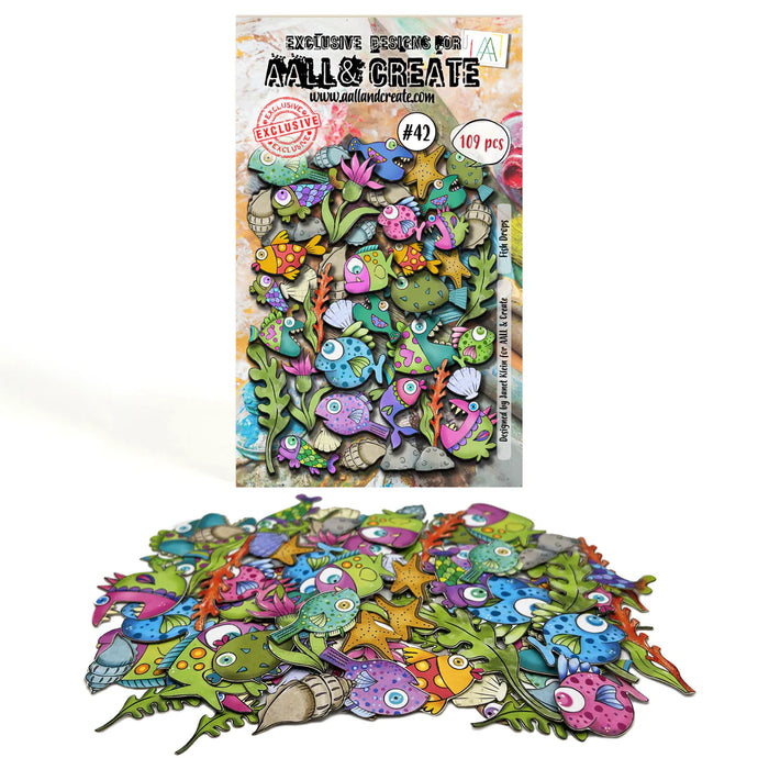 Fish Drops #42 Ephemera Die Cuts AALL and Create
