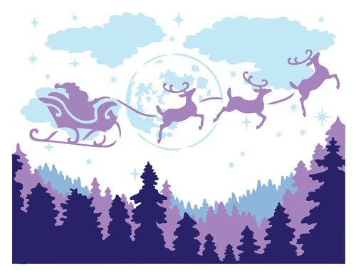 Layered Santa Moon A6 Layered Stencil TCW6045
