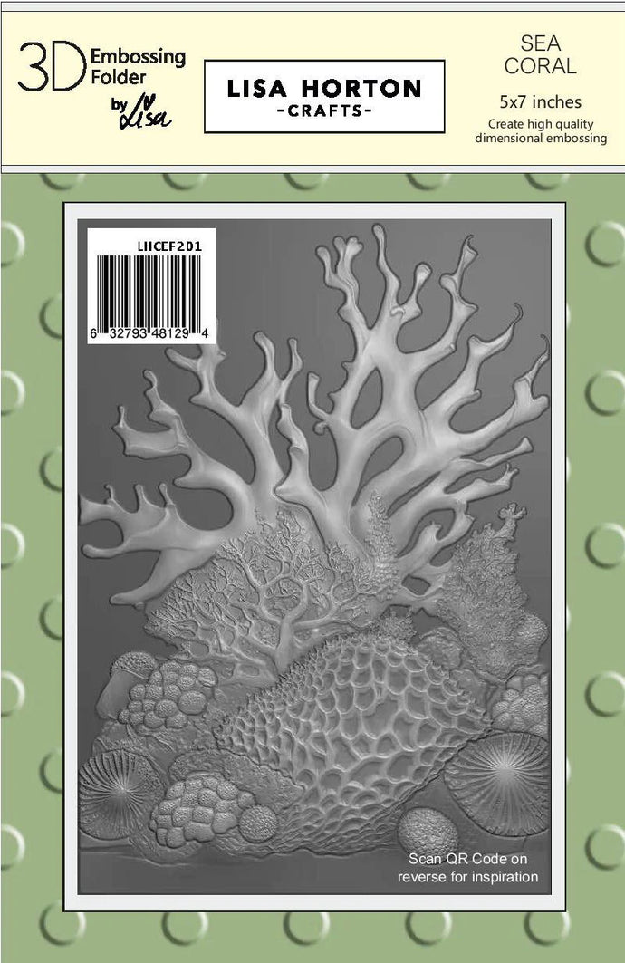 Sea Coral 5x7 3D Embossing Folder Lisa Horton LHCEF201