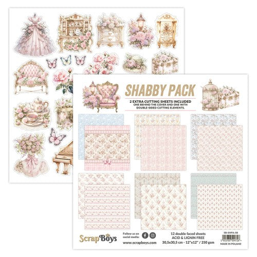 Shabby Pack 12x12” Paper Pack ScrapBoys SB-SHPA-08