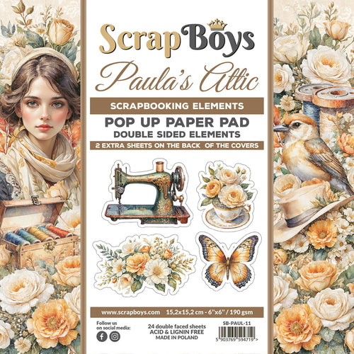 Paula’s Attic 6x6” Pop Up Paper Pad ScrapBoys SB-PAUL-11