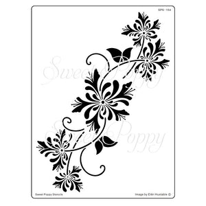 Honeysuckle Flourish Sweet Poppy Metal Stencil SP6-154