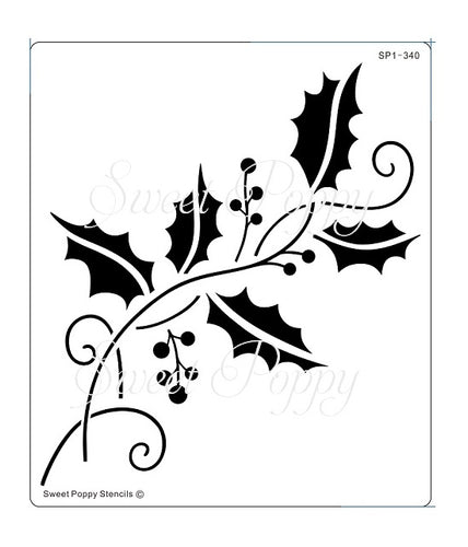 Large Holly Metal Stencil Sweet Poppy SP1-340